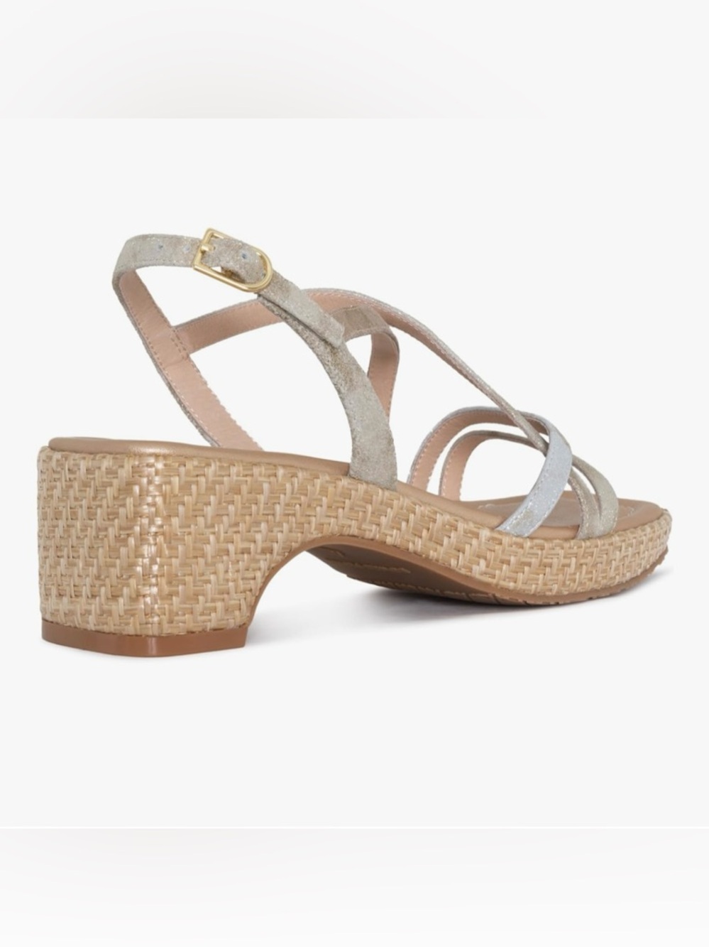 Donald J. Pliner Metallic Multi-Strip Wedge Sandals - Gold, Silver, Champagne - Picture 8 of 9